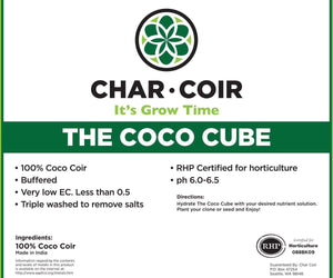 Char Coir Char Coir COCO CUBE RHP certified Coco Coir, 2.25L