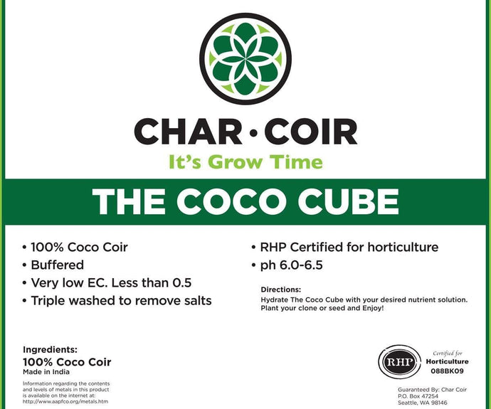Char Coir Char Coir COCO CUBE RHP certified Coco Coir, 2.25L