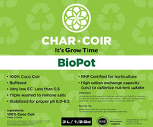 Load image into Gallery viewer, Char Coir Hydroponics 3L Char Coir BioPot