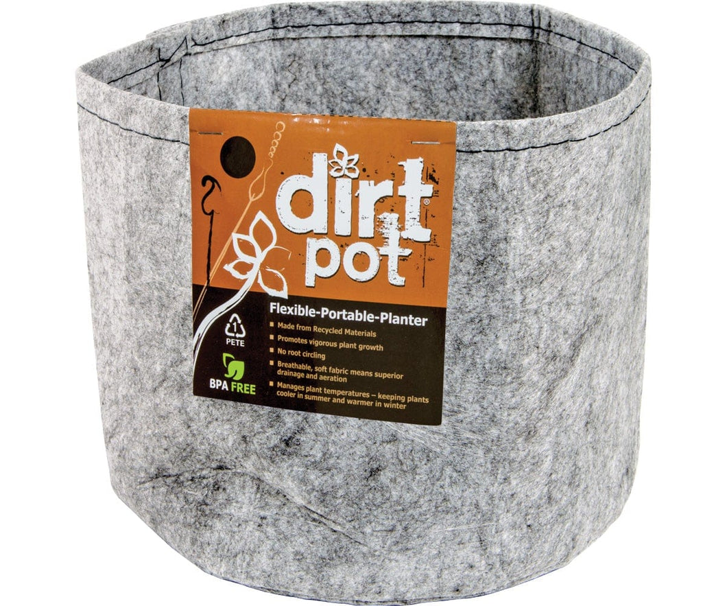 Dirt Pot Soils & Containers Dirt Pot Grey Round Fabric Pot