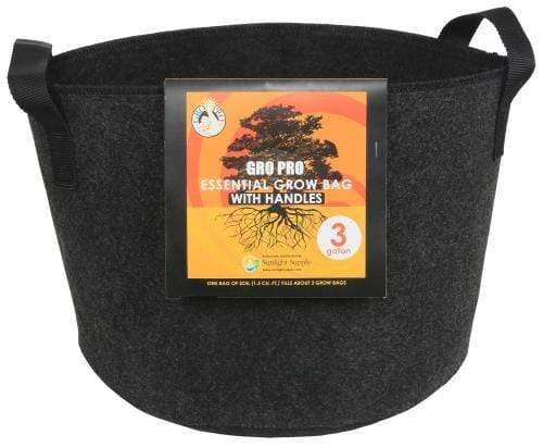 Go Pro Soils & Containers Gro Pro Essential Round Black Fabric Pot with Handles