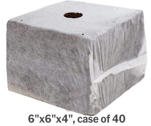 GROW!T Soils & Containers 6"x6"x4" GROW!T Commercial Coco, RapidRIZE Block, case of 10