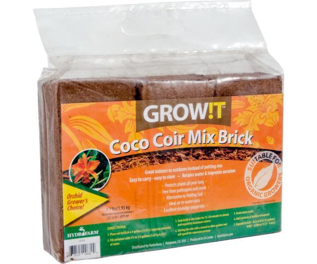 GROW!T Soils & Containers GROW!T Coco Coir Mix Brick, pack of 3