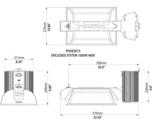 Kumans Technology Phantom 50 Series 1000W Double Ended Enclosed Lighting System with USB Interface, 208V/240V