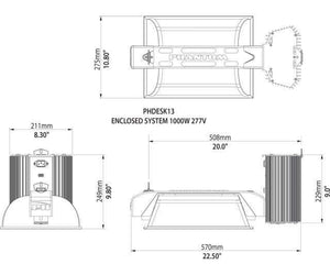 Kumans Technology Phantom 50 Series 1000W Double Ended Enclosed Lighting System with USB Interface, 208V/240V